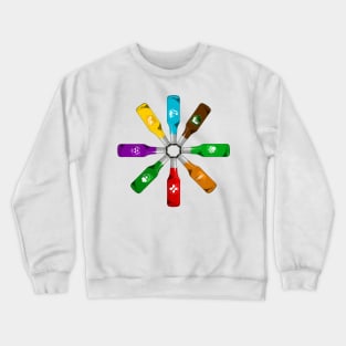 Zombie 8 Perk Pinwheel on White Crewneck Sweatshirt